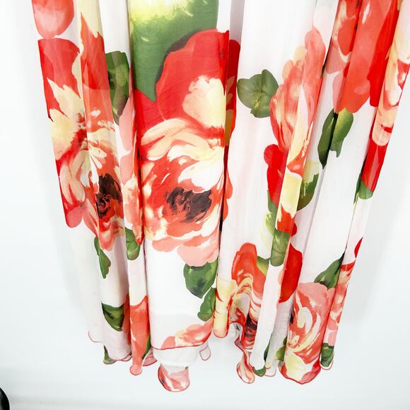 NWT Akira Womens Resort Vacation Tropical Floral Elastic Waist Maxi Skirt Size L - Picture 3 of 8
